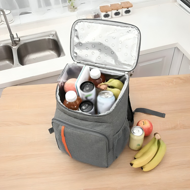 MOCHILA TÉRMICA BOLSA GRANDE PARA ALMUERZO DE 18 LITROS EN COLOR NEGRO - 4