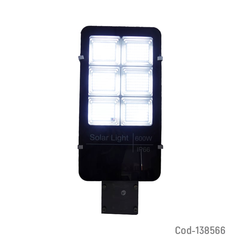 FOCO CON BRAZO SOLAR 600W METAL 394 LED 6 PLACAS CON CONTROL 21X49CM - 4