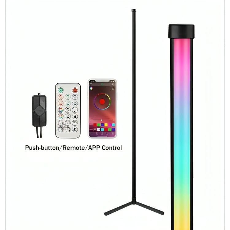 LAMPARAS DE PIE MODERNA LED DE ESQUINA RGB, CONTROL APP - 2