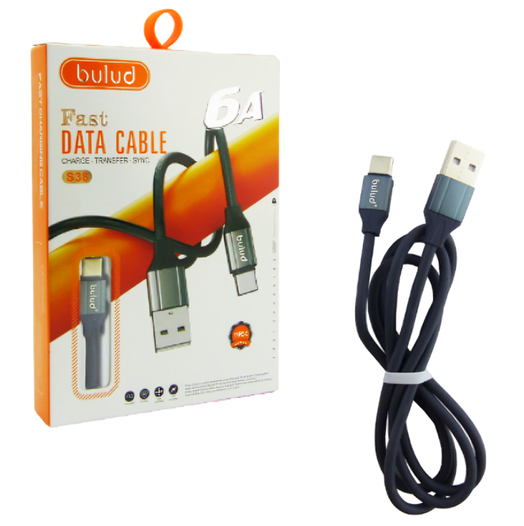 CABLE USB A-TYPE-C S38 6A 1M PUNTA METAL - 1