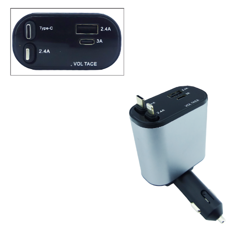 CARGADOR 120W FAST CHARGE CON 2 CABLES RETRÁCTIL - 3