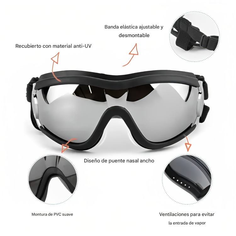 GAFAS DE SOL PARA PERRO ANTI-UV PROTECTOR DE OJOS AJUSTABLE - 5