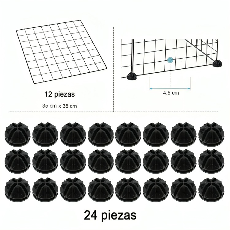 JAULA CORRAL ARMABLE DE 2 NIVELES PARA MASCOTAS PEQUEÑAS - 4