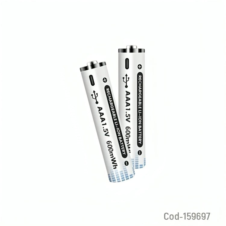 PILA RECARGABLE USB TYPE-C AAA SET X 2 PCS 1.5 VOLT 600 MWH - 2