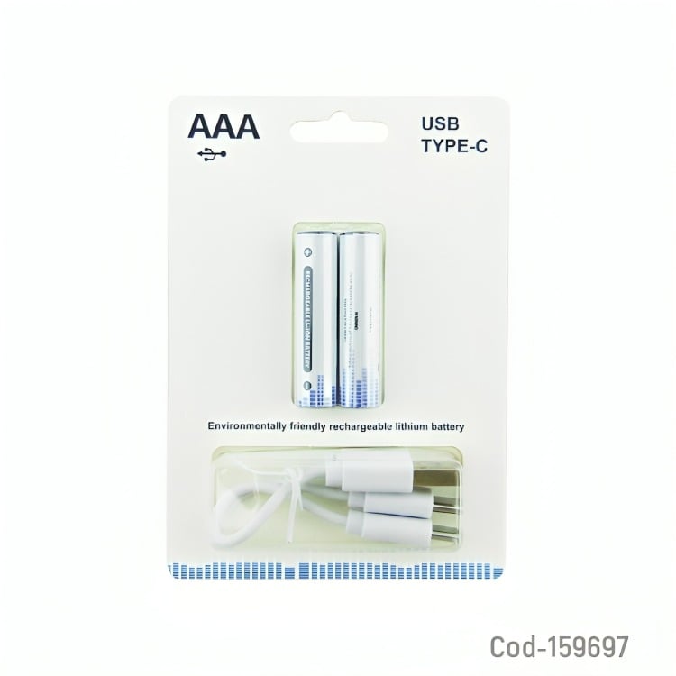 PILA RECARGABLE USB TYPE-C AAA SET X 2 PCS 1.5 VOLT 600 MWH - 3