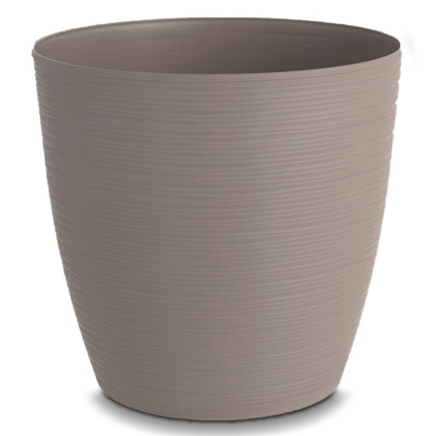MACETA REDONDA ESTILO PIEDRA 33×30 CM TAUPE – REYPLAST - 2