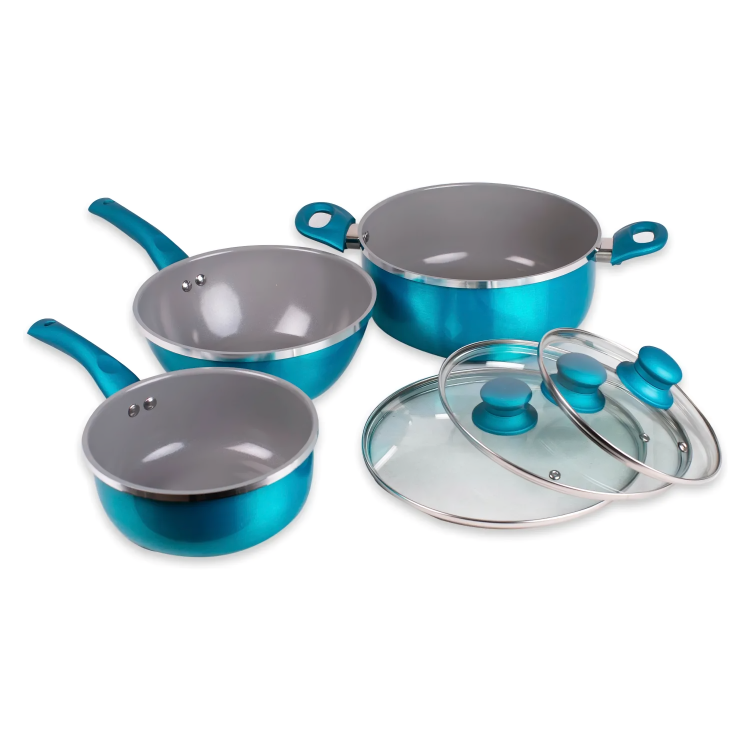 BATERIA ALUMINIO TITANIO 6 PIEZAS CACEROLA / CALIPSO – DORAL - 1