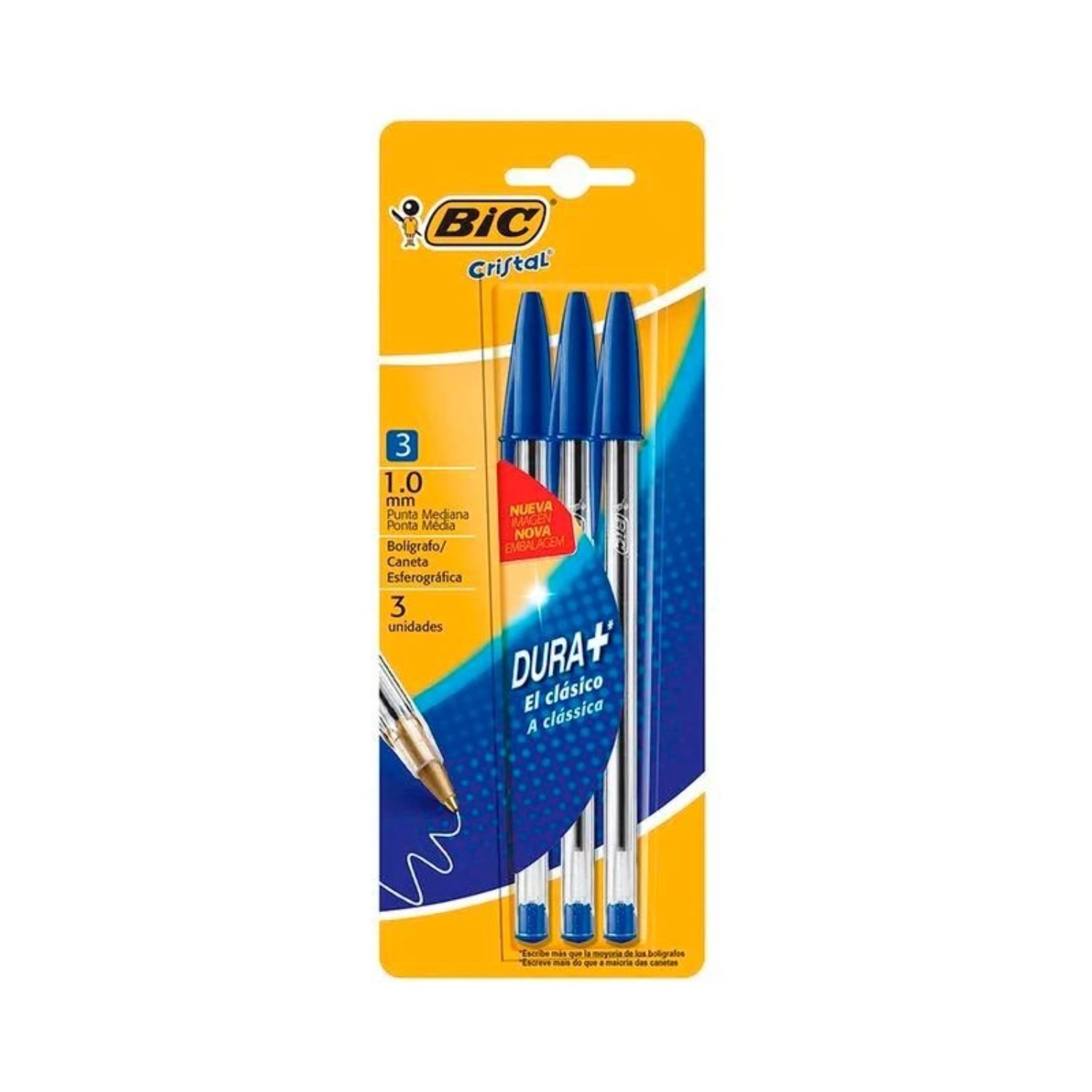 PACK X 4 BLISTER 3 BOLIGRAFOS CRISTAL / AZUL – BIC - 3