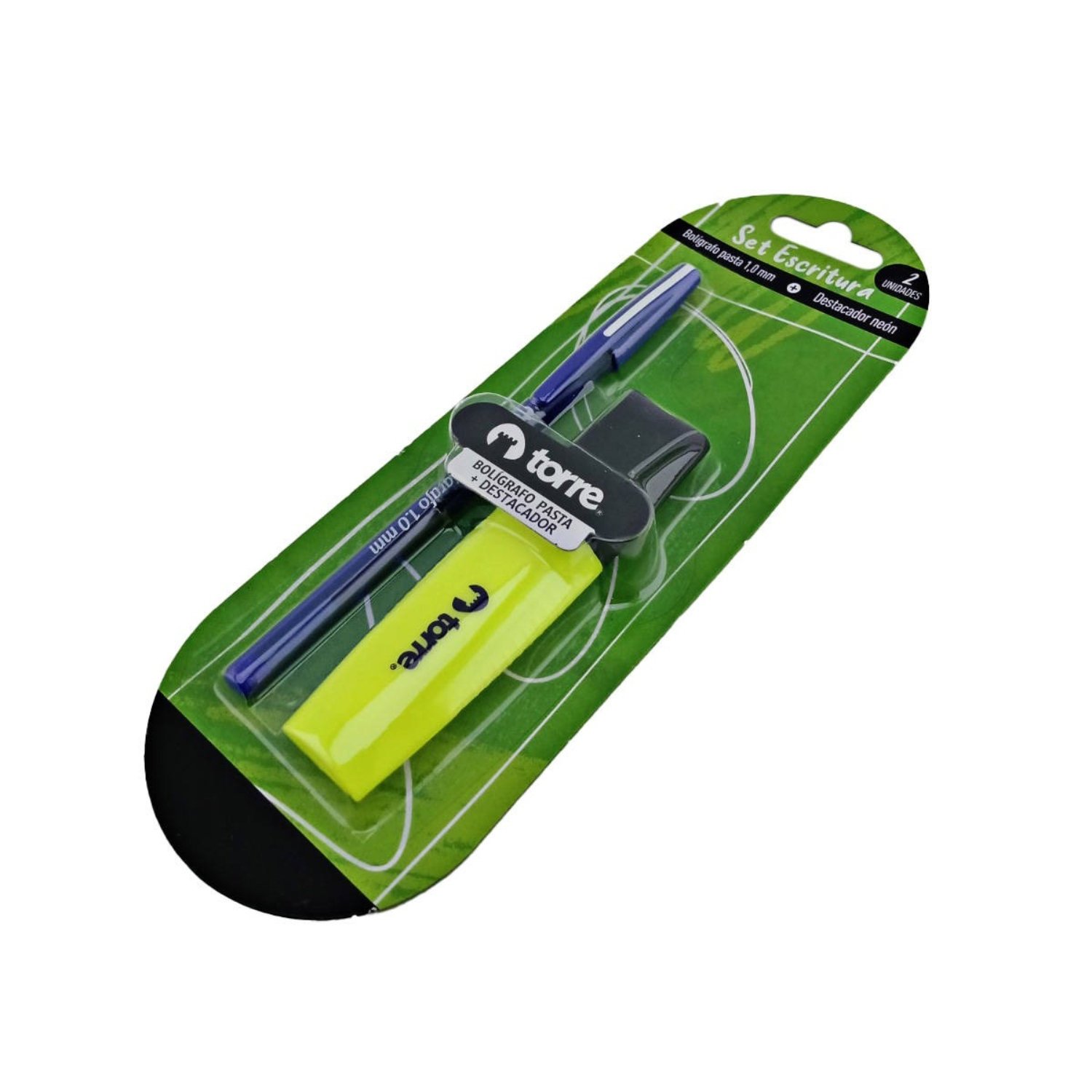 PACK X 4 BLISTER DESTACADOR + BOLIGRAFO AZUL – TORRE - 2