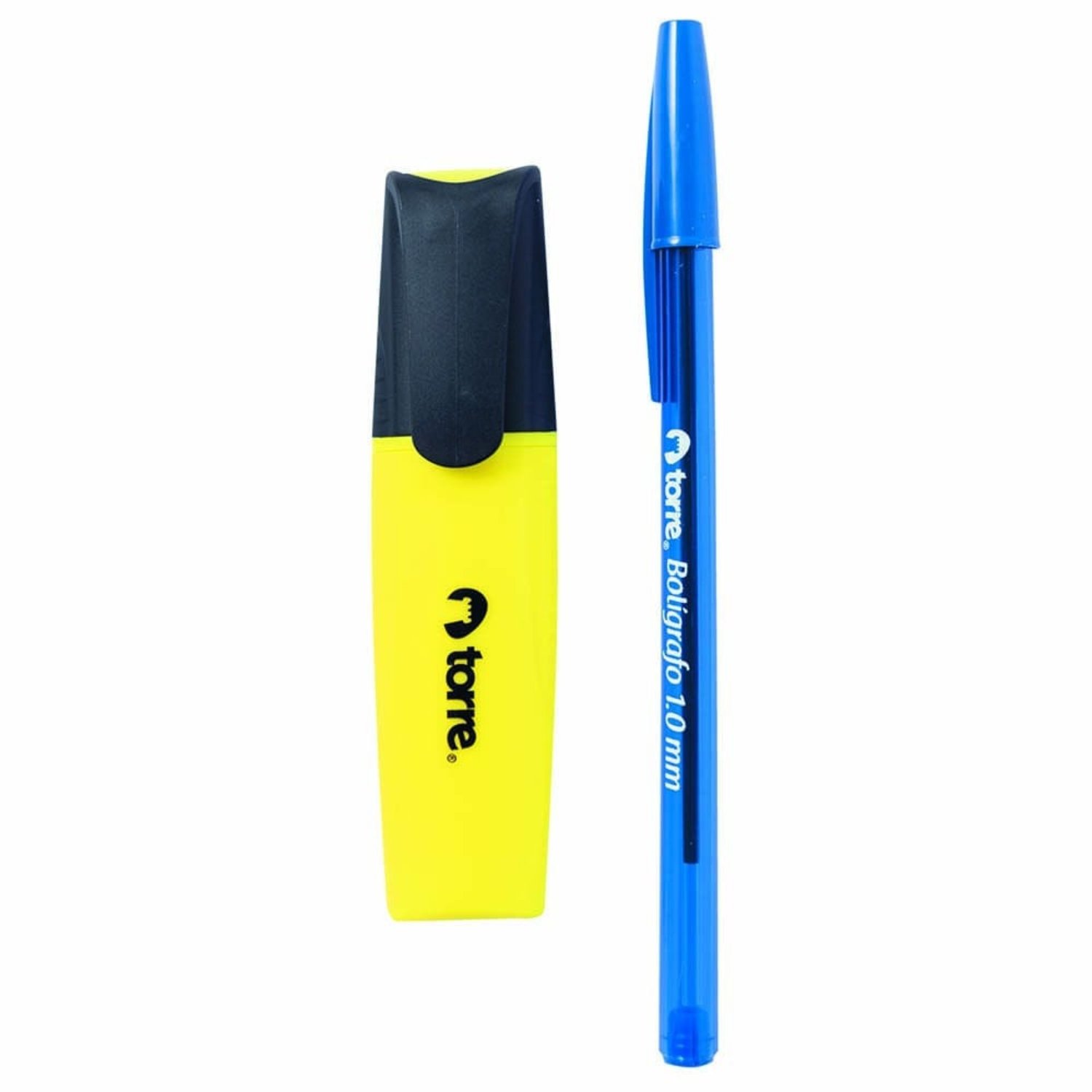 PACK X 4 BLISTER DESTACADOR + BOLIGRAFO AZUL – TORRE - 3