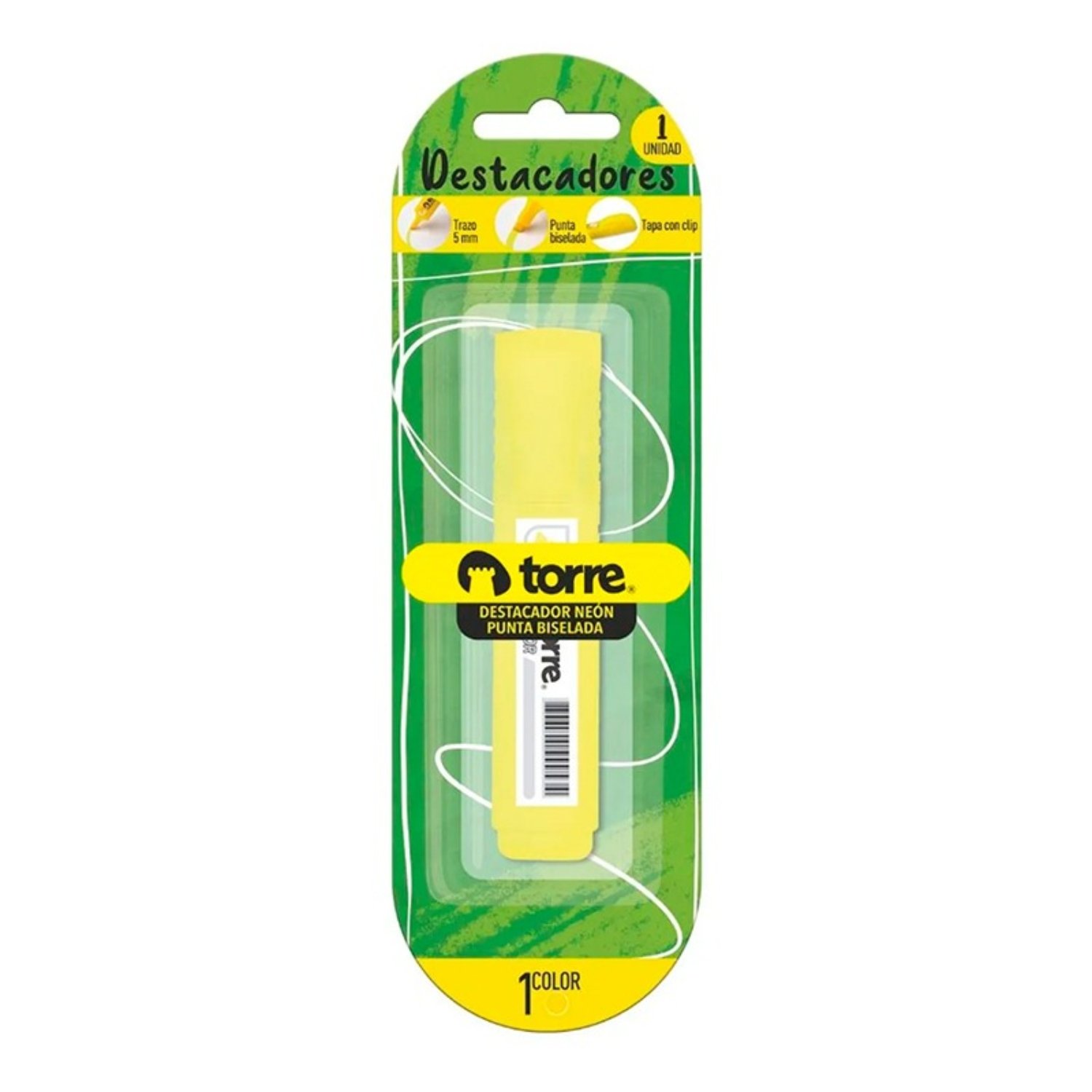 PACK X 4 DESTACADOR PUNTA BISELADA AMARILLO BLISTER – TORRE - 3