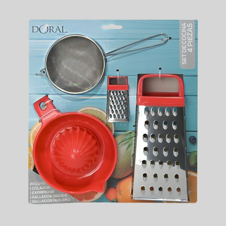 SET DE COCINA 4 PIEZAS ROJO DORAL - 3