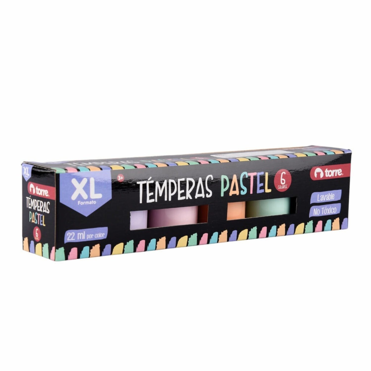 PACK X 4 CAJAS TE MPERAS 6 COLORES PASTELES – TORRE - 2