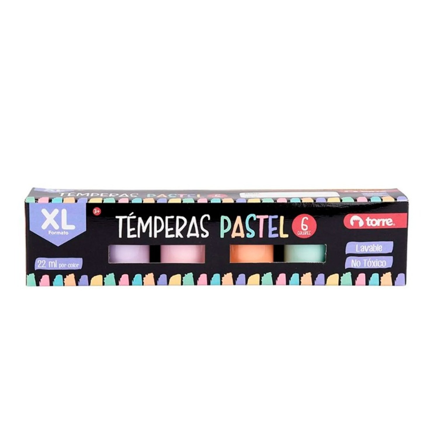 PACK X 4 CAJAS TE MPERAS 6 COLORES PASTELES – TORRE - 3
