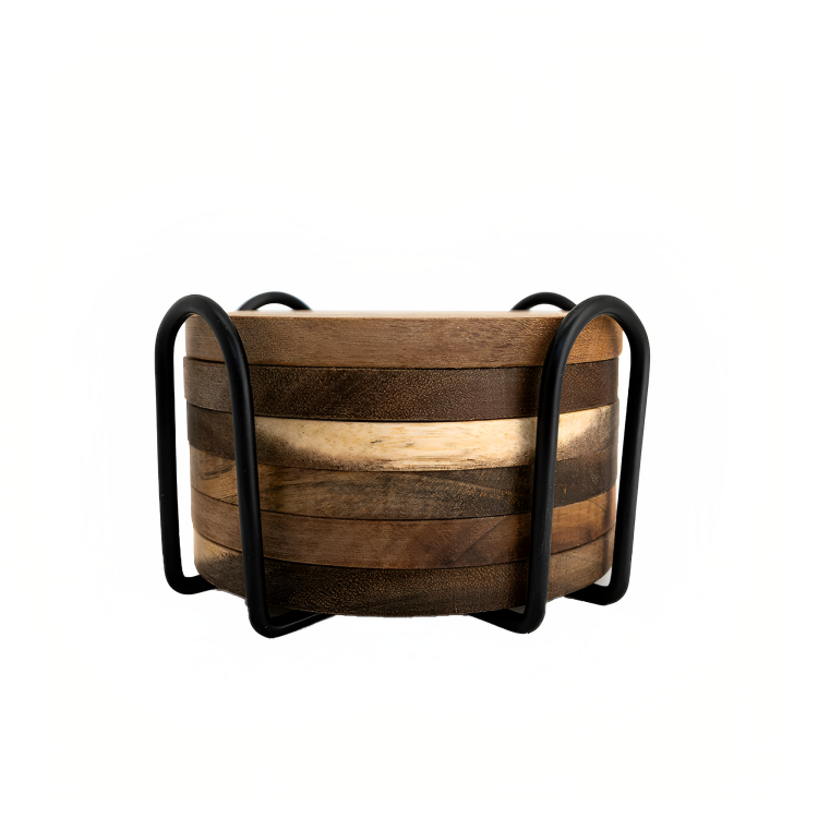 SET 6 POSAVASOS MADERA WAYU - 3