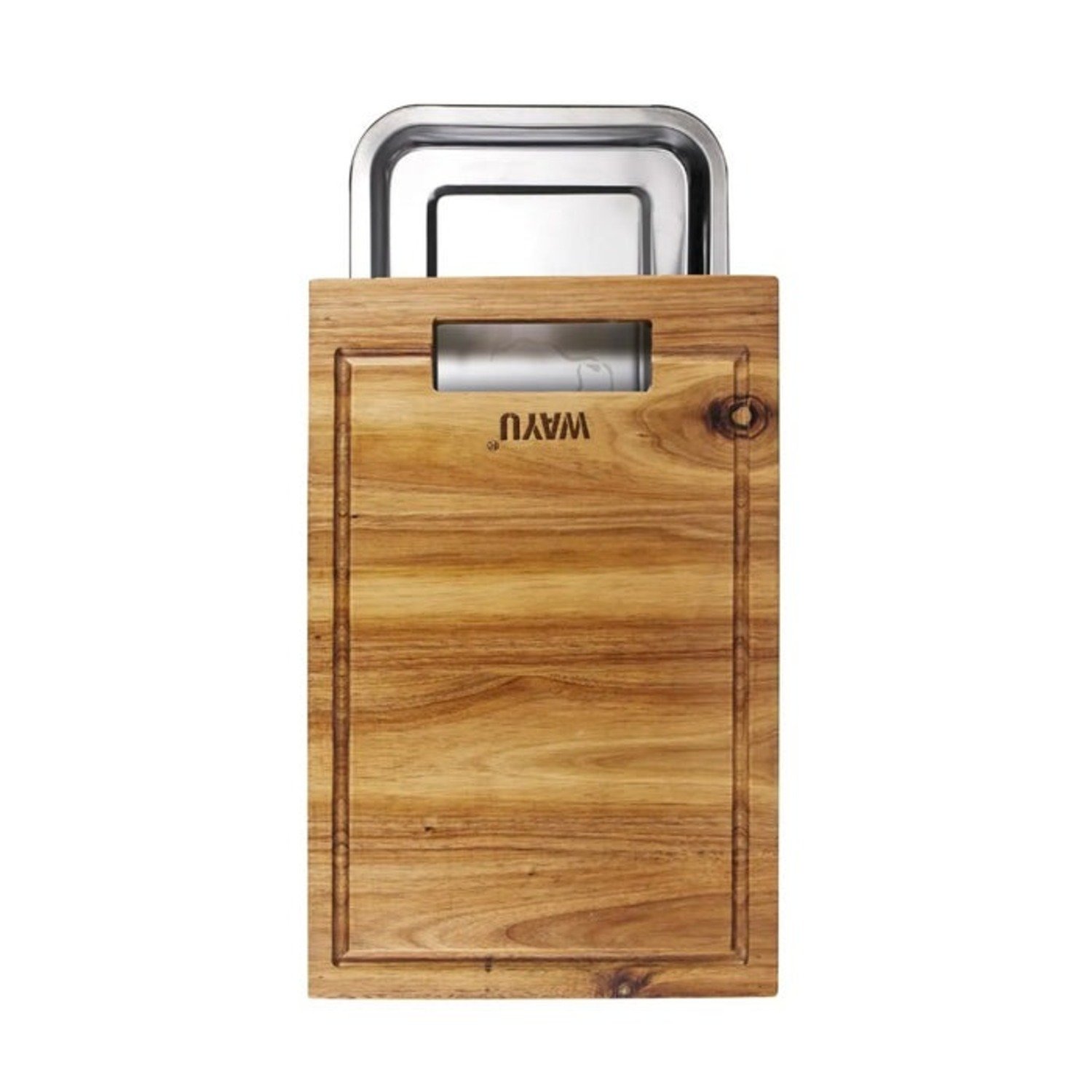 TABLA MADERA  BANDEJA DE ACERO WAYU - 1