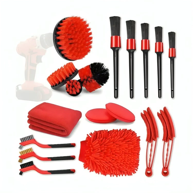 KIT 18 PIEZAS LIMPIEZA DE AUTO INTERIOR Y EXTERIOR - 2