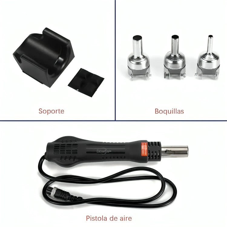 ESTACION DE SOLDADURA 700W 858D PISTOLA DE AIRE CALIENTE - 2