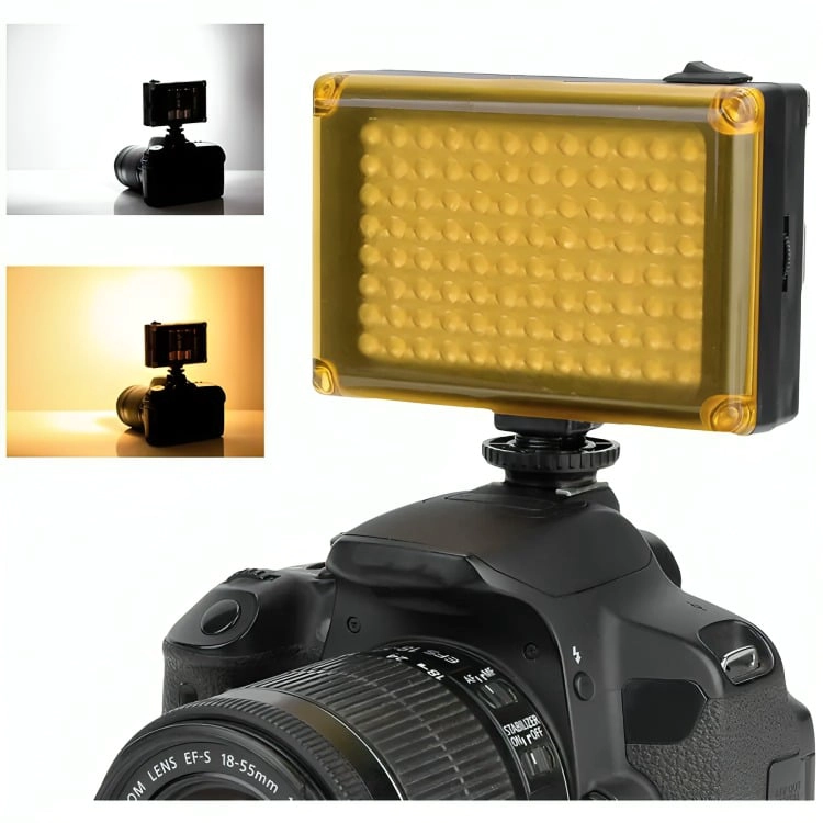 FOCO DE CAMARA 96 LED FLASH BATERIA CON 2 FILTROS - 3