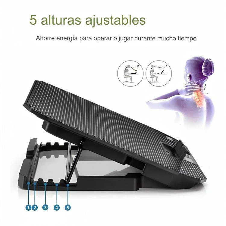 BASE SOPORTE PARA NOTEBOOK 2 VENTILADORES - 2