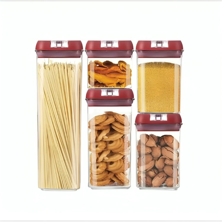 SET 5 CONTENEDORES DE ALIMENTO TAPA HERME TICA ALMACENAMIENTO - 3