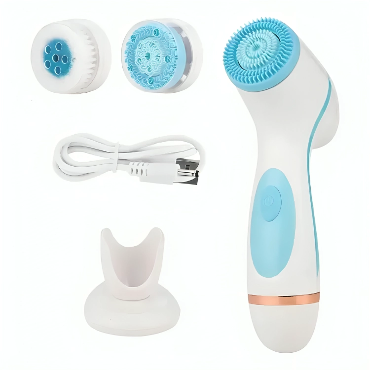 CEPILLO LIMPIEZA FACIAL CELESTE MASAJEADOR SILICONA 3 EN 1 - 2