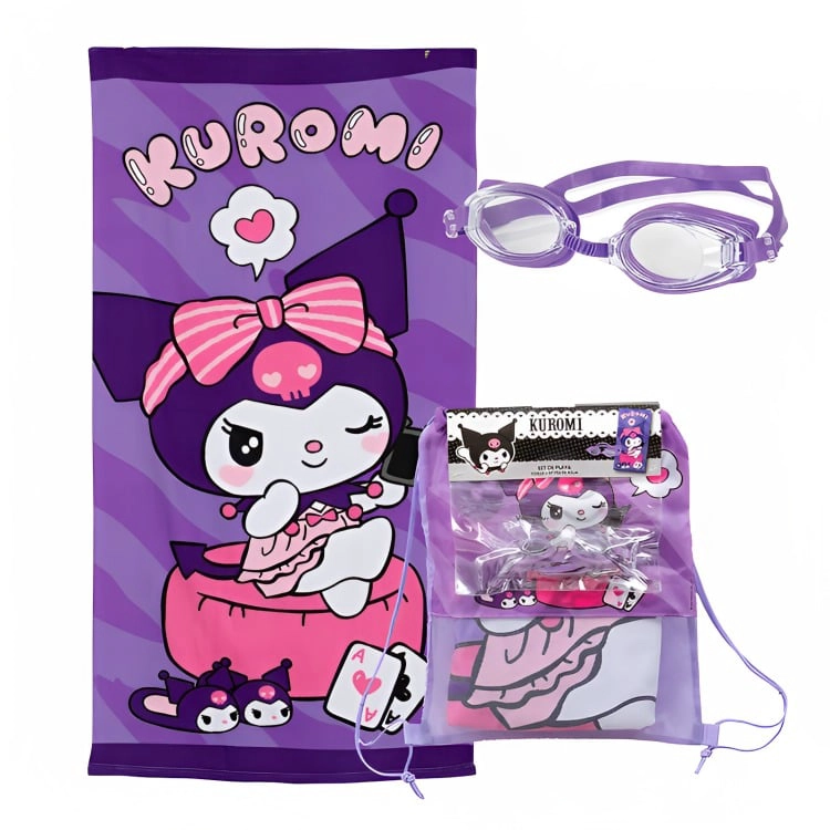 SET TOALLA 70×140 CM. + LENTES DE AGUA /KUROMI MORA – MASHINI - 1