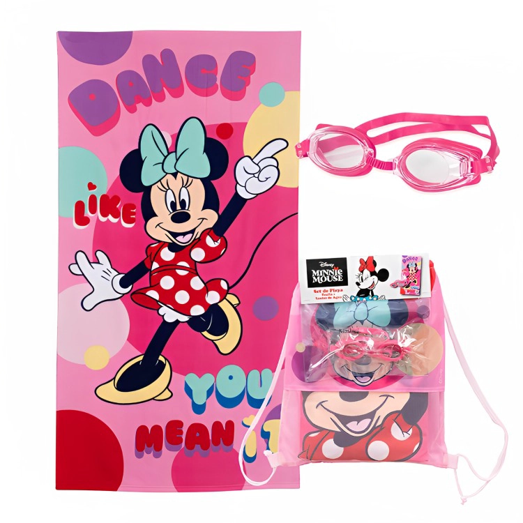 SET TOALLA 70×140 CM. + LENTES DE AGUA /MINNIE DANCE – MASHINI - 1