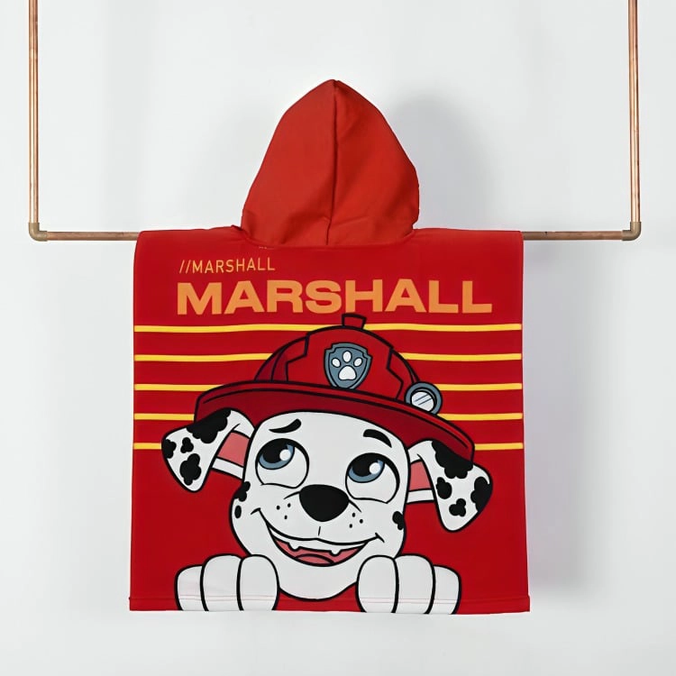 TOALLA DE PLAYA CON CAPUCHA PAW PATROL MARSHALL - 1