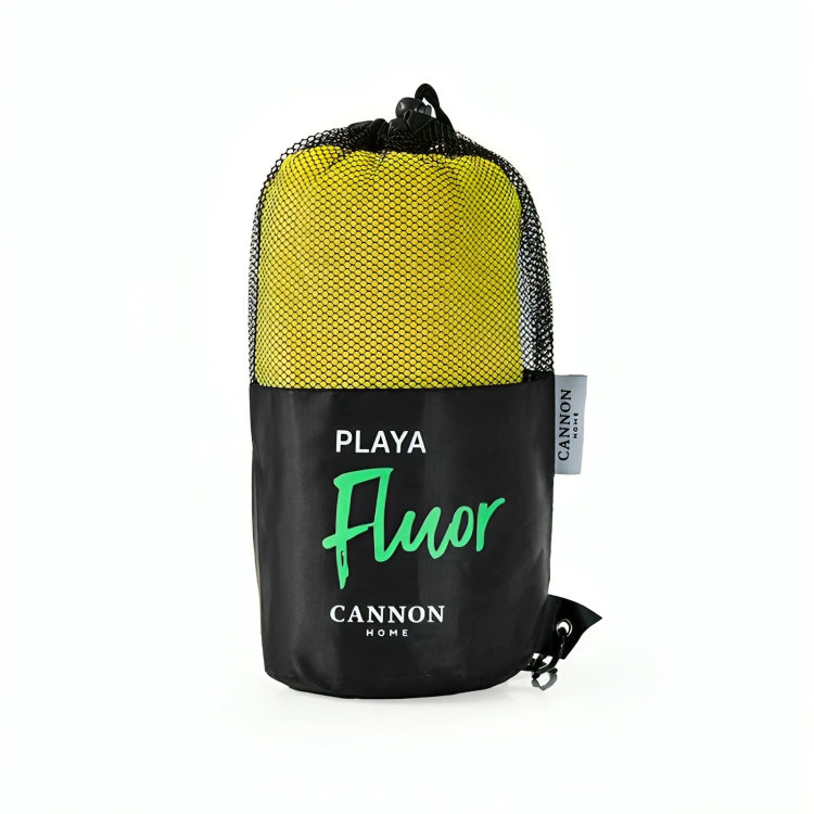 TOALLA DE PLAYA 380GR. FLUOR 80X160CM. / AMARILLO – CANNON - 1