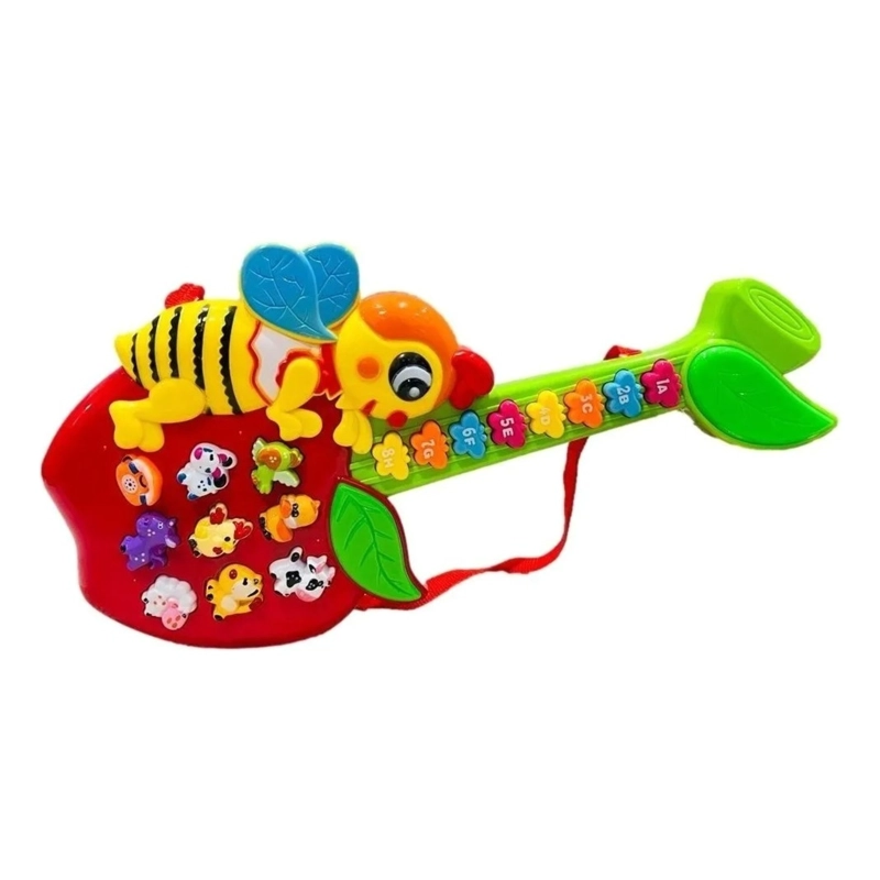 PACK X 3 GUITARRA INFANTIL EDUCATIVA SONS DE BICHOS LETRAS E NUMEROS - 3