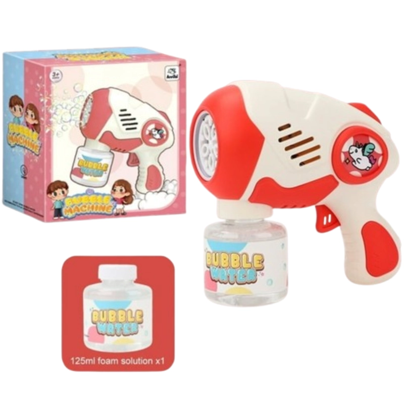 PACK X 3 JUGUETE LANZA BURBUJA UNICORNIO ROJO - 1