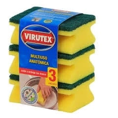 PACK X 4 ESPONJAS ACANALADAS CLASICA 3 UND. – VIRUTEX - 2