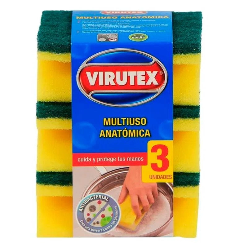 PACK X 4 ESPONJAS ACANALADAS CLASICA 3 UND. – VIRUTEX - 3