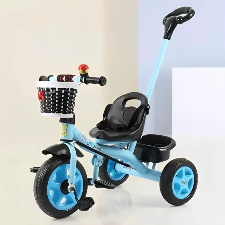 TRICICLO INFANTIL CON MANIJA DE EMPUJE Y CANASTO - NIÑO - 2