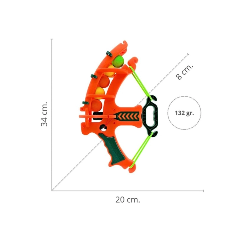 JUGUETE ARCO LANZADOR DE BOLAS TIRO AL BLANCO NARANJA - 1