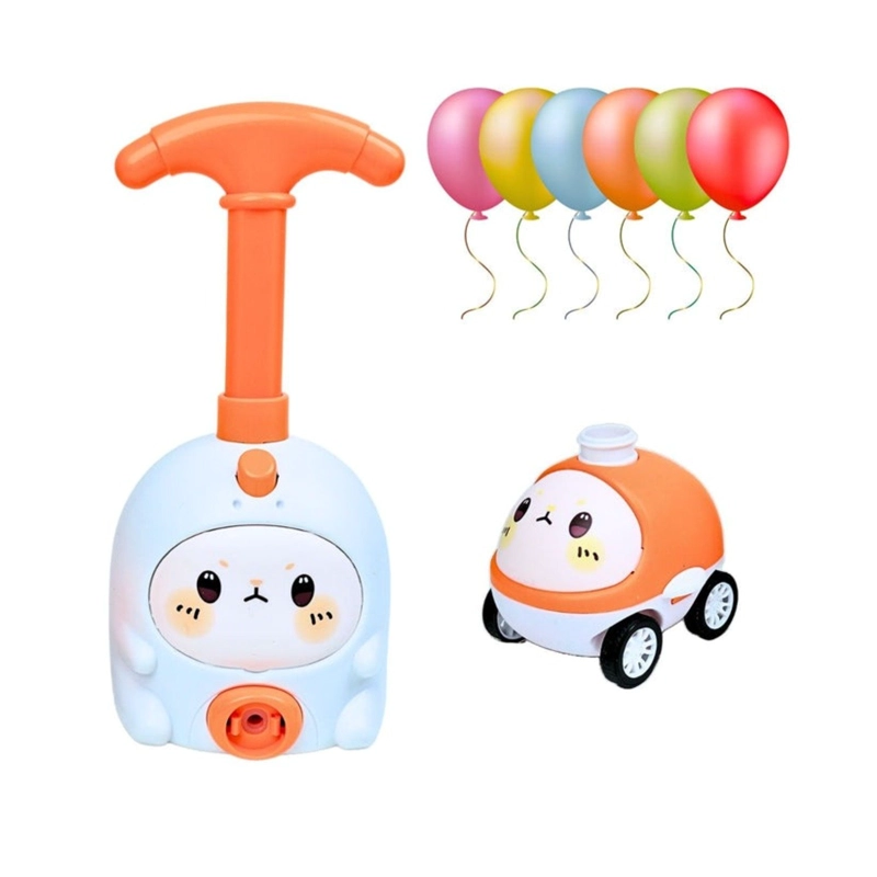 BOMBIN LANZADOR DE AUTOS INFLADOR DE GLOBOS CUTE NARANJA - 4