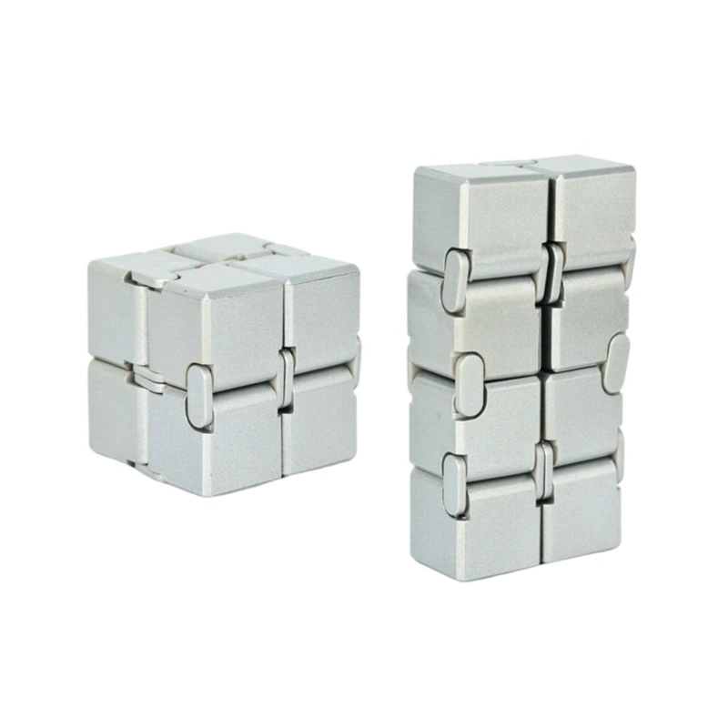JUGUETE FIDGET CUBE INFINITO ANTI ESTRE S PLATA - 1