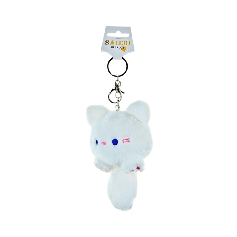 LLAVERO DE PELUCHE COLGANTE GATITO CUTE BLANCO - 2