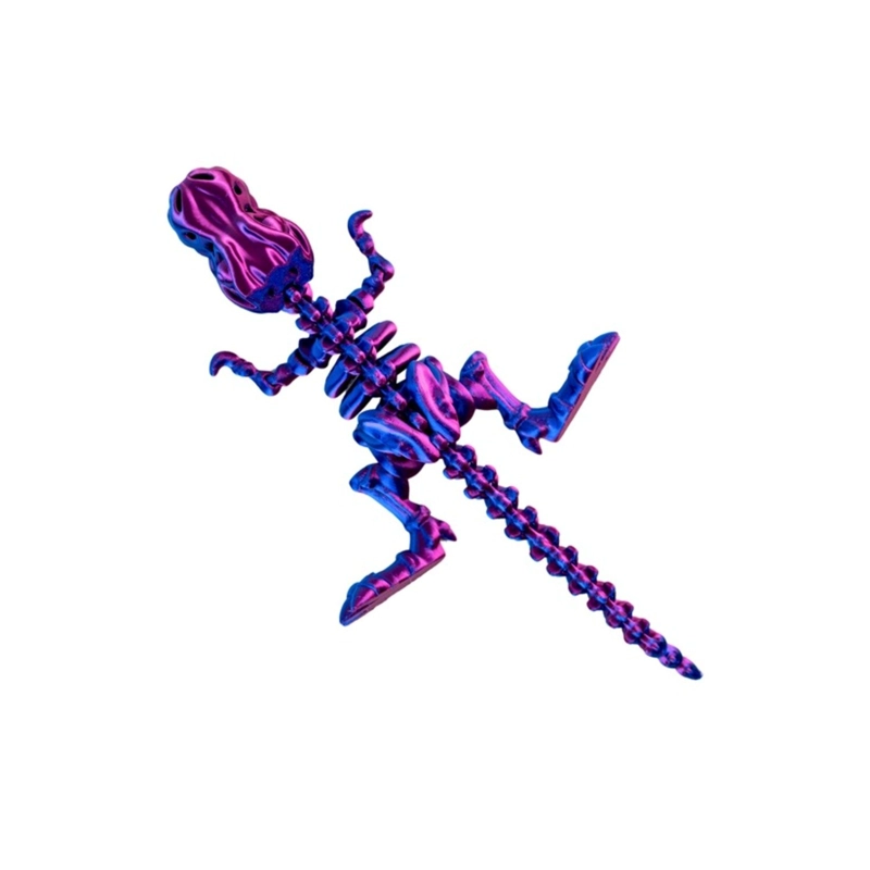 JUGUETE DINOSAURIO T-REX TORNASOL IMPRESION 3D MORADO - 1