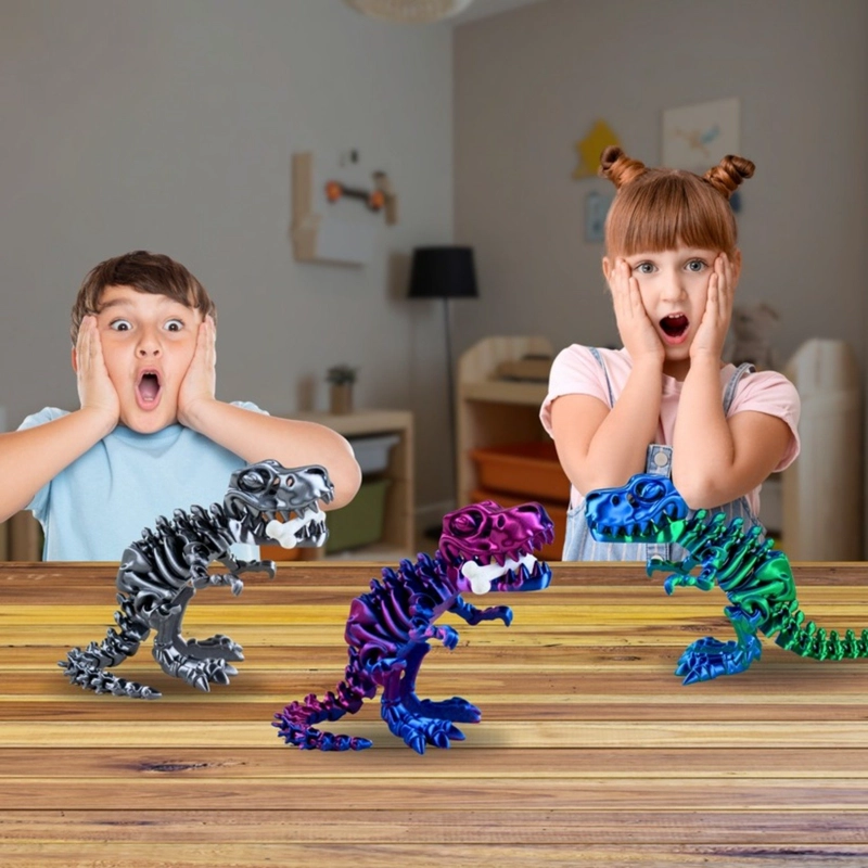JUGUETE DINOSAURIO T-REX TORNASOL IMPRESION 3D MORADO - 4