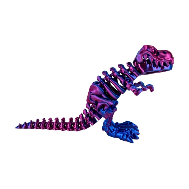 JUGUETE DINOSAURIO T-REX TORNASOL IMPRESION 3D MORADO - 5