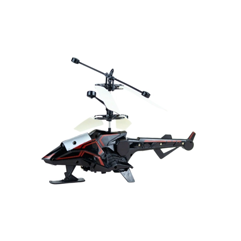 HELICOPTERO DE JUGUETE VOLADOR POR INDUCCION CON CONTROL REMOTO NEGRO ROJO - 3