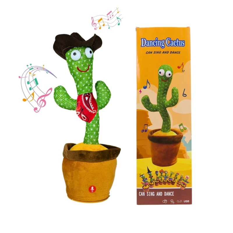 CACTUS BAILARIN IMITA VOZ MUSICAL JUGUETE FELPA COWBOY - 2