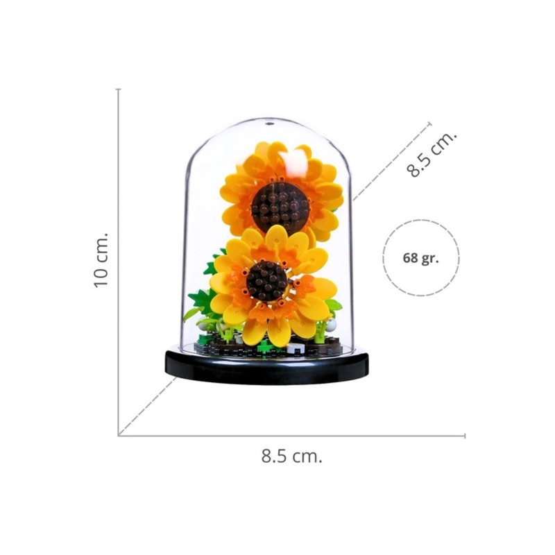 JUGUETE BLOQUES DE CONSTRUCCION FLORES DIY BRICOLAJE GIRASOL - 4