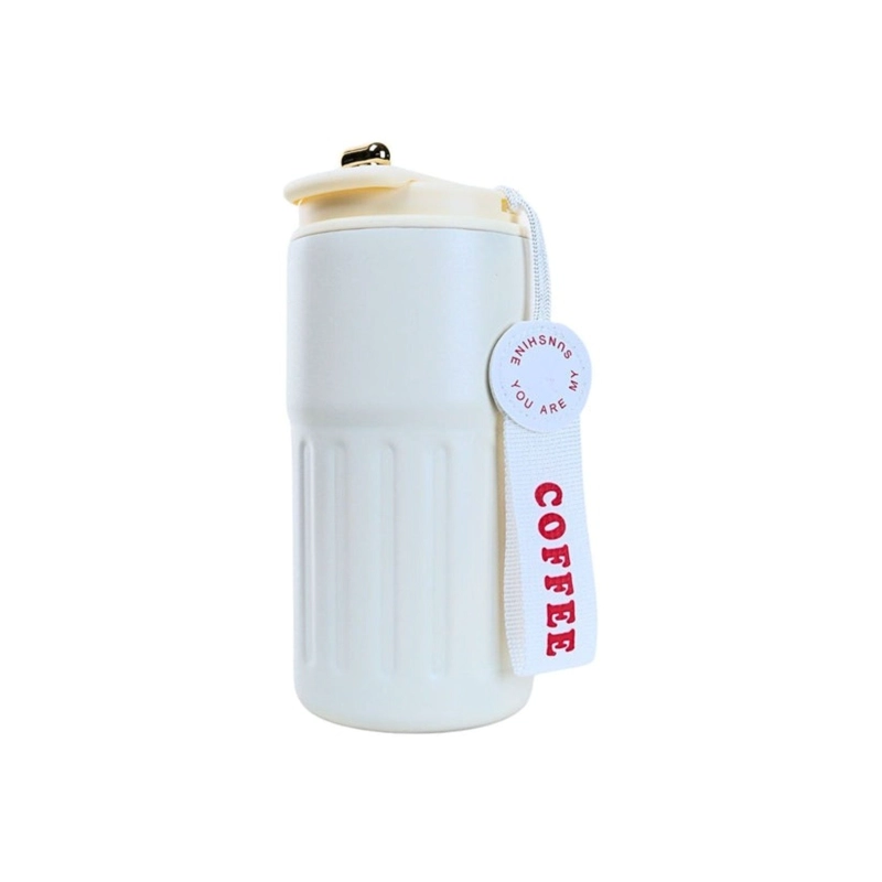 VASO TE RMICO DE ACERO INOXIDABLE TERMOMETRO 460 ML BLANCO - 3