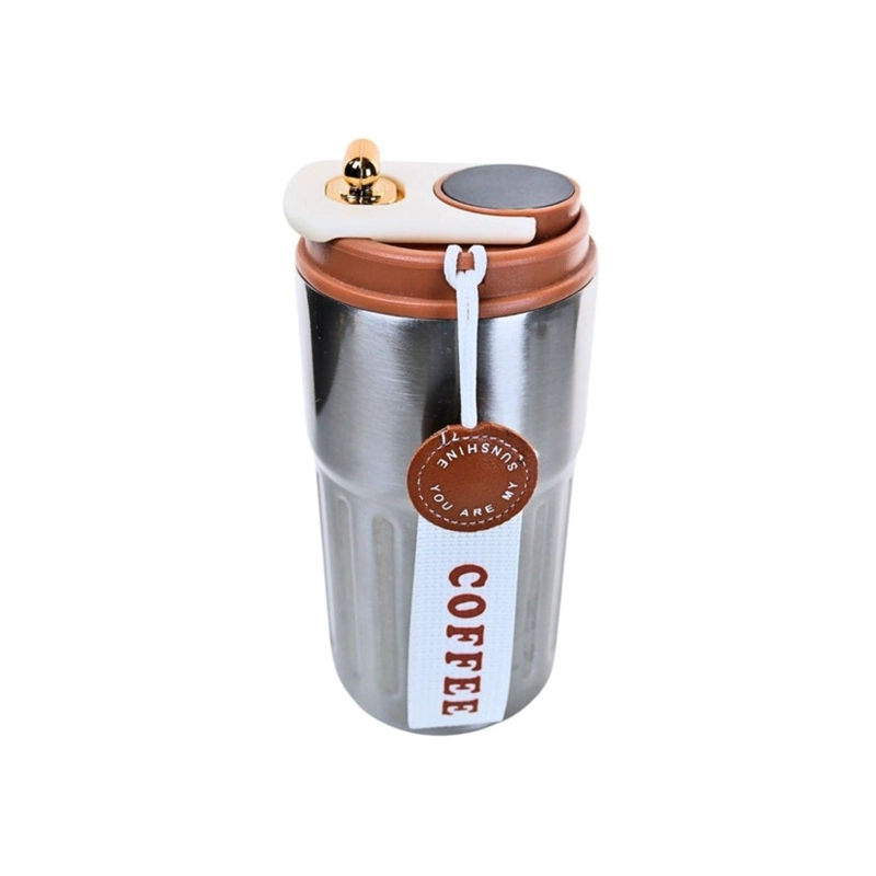 VASO TE RMICO DE ACERO INOXIDABLE TERMOMETRO 460 ML PLATEADO - 2