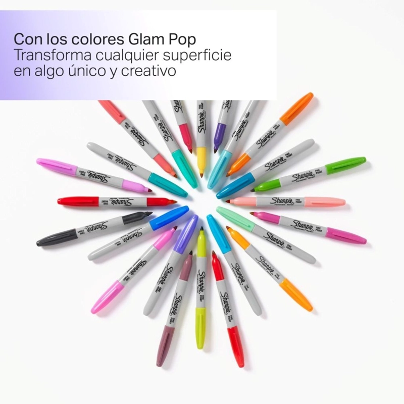 MARCADOR SHARPIE GLAM POP 12 COLORES SURTIDOS - 1