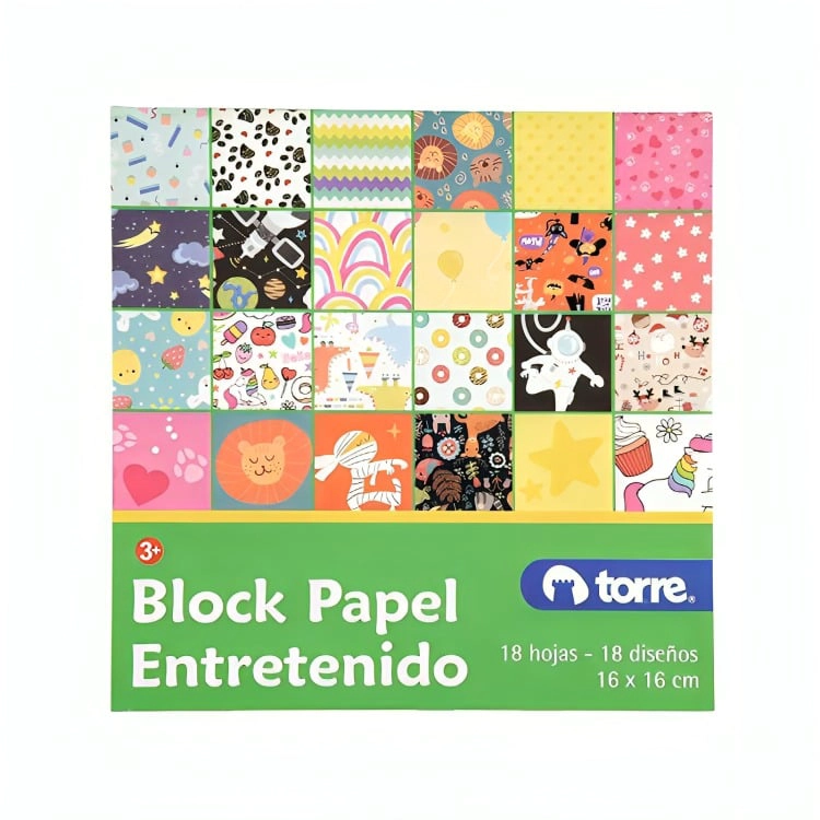 PACK 4 BLOCK PAPEL ENTRETENIDO 18 HOJAS – TORRE - 1