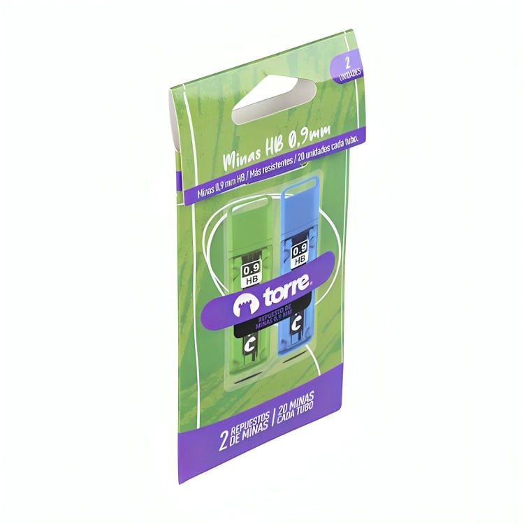 PACK 4 REPUESTO MINAS 0.9 MM. HB 20 UND. – TORRE - 2